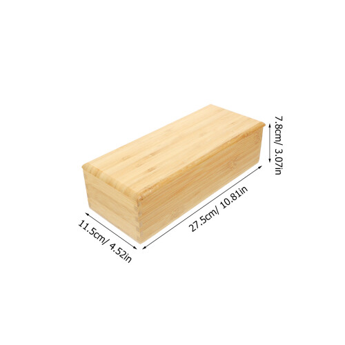 Bamboo Drawer Organizer With Lid Kitchen Utensil Storage Tray 1