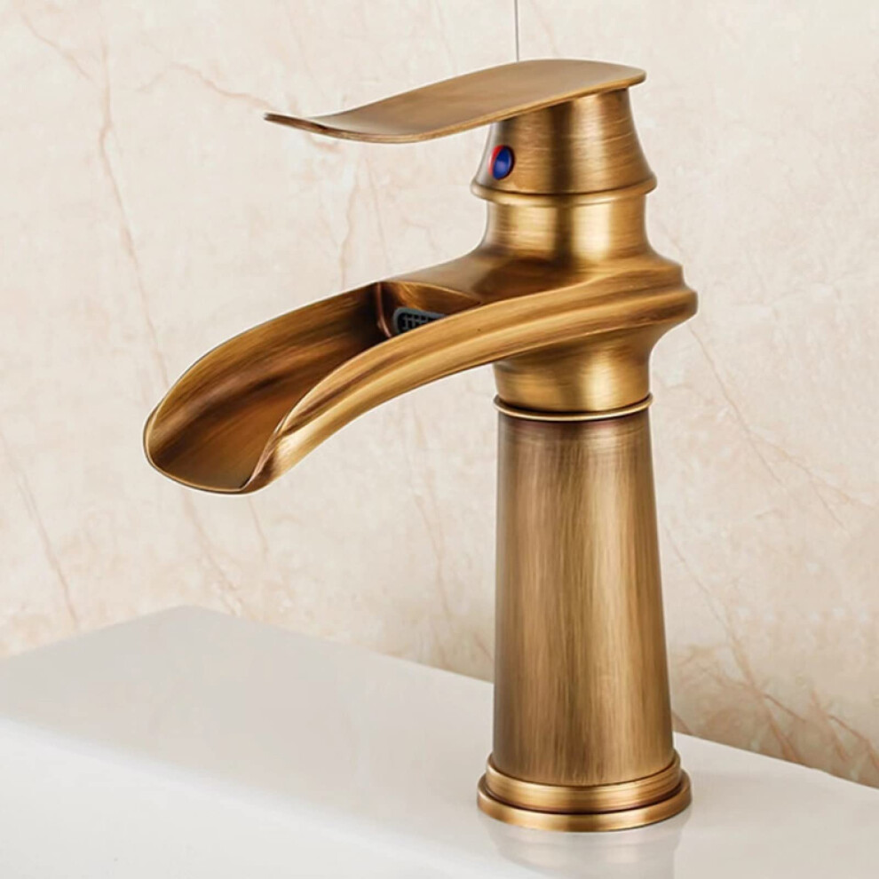 Waterfall Faucet For Bathroom Sink Antique, Basin Single Lever Hot And Cold Mixer, Single Handle Single Hole Faucet 9189345011405