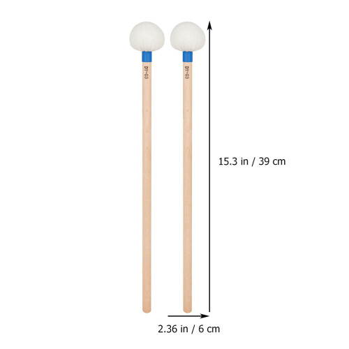 2St Professionele Vilten Drumsticks Hout Voor Tuning En Percussie 1