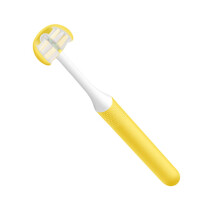 Ushaped toothbrush, dog toothbrush, soft threesided toothbrush, oral care brush, additional toothbrush, manual toothbrush, pp yellow 1