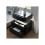 LED Bedside Table Acrylic Panel Material Bedroom LED Nightstand With Three-Drawer Dressing Cabinet (Black) 2