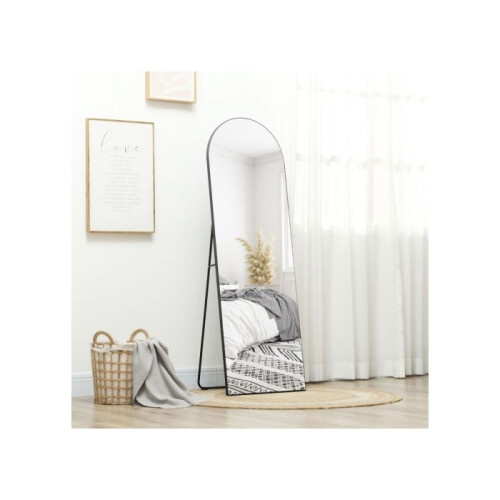 HOMCOM 150cm Arched Full Length Mirror - Black 1