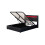 Upholstered bed 135 x 190 cm functional bed with slatted frame and storage space, LED lighting in different colors, black, PU 6