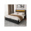 Upholstered bed 135 x 190 cm functional bed with slatted frame and storage space, LED lighting in different colors, black, PU 3