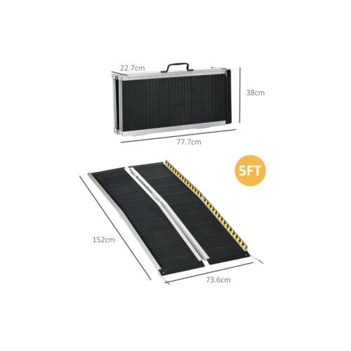HOMCOM wheelchair access ramp, length 152 cm  width 73 cm, load capacity 272 kg, foldable 1