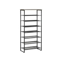 HOMCOM 8-Tier Shoe Rack with Mesh Shelves Shoe Storage Rack for Entryways, Hallways, or Closets Holds 21-24 Pairs of Shoes Black