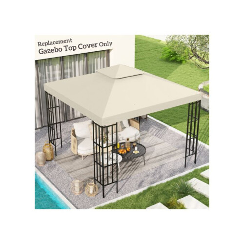 Outsunny Gazebo Replacement Canopy 3x3 m-Cream White 1