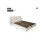 Bed frame with storage 150 x 200 cm, Cloud bed with padded base, including 2 removable cushion covers, warm white 3