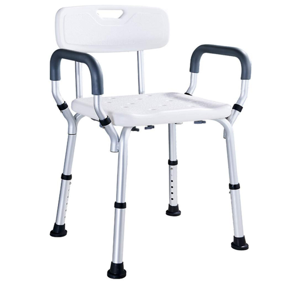 Shower stool, bath stool, bathtub stool, shower seat, transfer bench with heightadjustable legs.