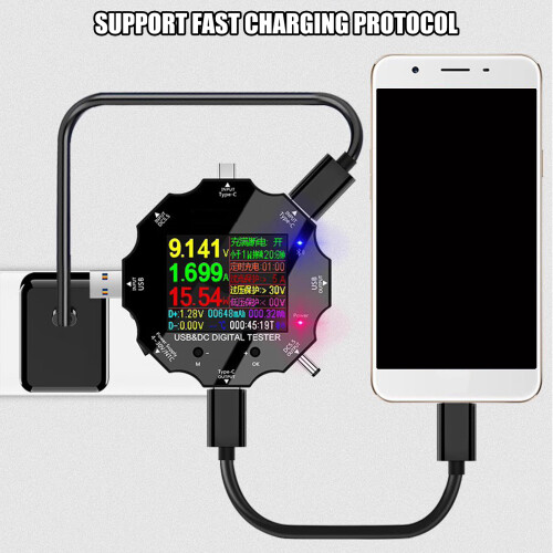 Multifunktionaler USB-C-Tester, UD18 Digitalmultimeter für 2