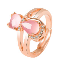 1 x Cat Ring Pink Sterling Hello Finger Promise for Wedding Quartz Cute Cat Jewellery Rings Women Paw Ring Cat Open Ring Copper Rose Gold