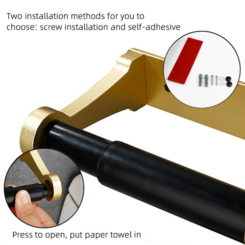 Bathroom Tissue Roll Holder, Easy Installation Space-Efficient Wall Mount with Contemporary Style for Kitchen Paper Holder Usage 2