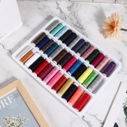 High-Quality Durable Sewing Thread, Rainbow Assorted Colors, Suitable for DIY Embroidery, Efficient Sewing, Quilting & Home Use Projects, Space-Saving 1