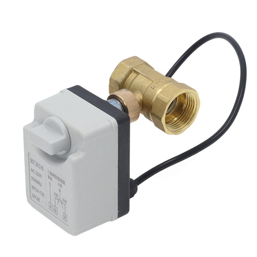 Electric Ball Valve For Industrial Automation, Three Way Brass Motorized Ball Valve With Manual Switch L Type Three Wire Two Point Control, 9128293340960