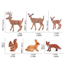 Conjunto de figuras de animais, modelos realistas de família de veados, criaturas em miniatura da floresta para brincadeiras criativas e brinquedo