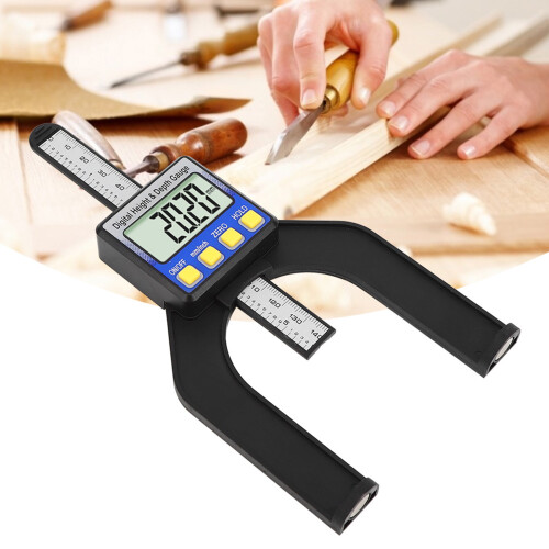 Professional Digital Height Gauge, Adjustable Distance Multi-Function Depth Aperture Measurement For Manual Router Table Use