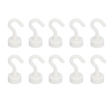 Magnetische Haken, starke Haltekraft bis 5 kg, vielseitig einsetzbar in Schule und Haushalt, 10 Stück aus weißem ABS-Material, dezentes Design und