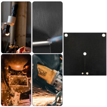 Lasdeken, brandwerend, hittebestendig tot 980 C, vlamvertragende glasvezelisolatiemat met uitsparing en drukknoopsluiting voor HVAC-systemen.