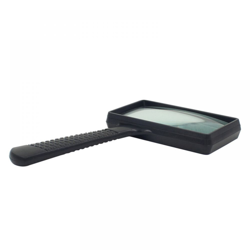 Handheld Magnifier with 3X Magnification, Large Vision Field Rectangular Magnifying Glass for Reading Small Texts and Low Vision, Scratch Resistant