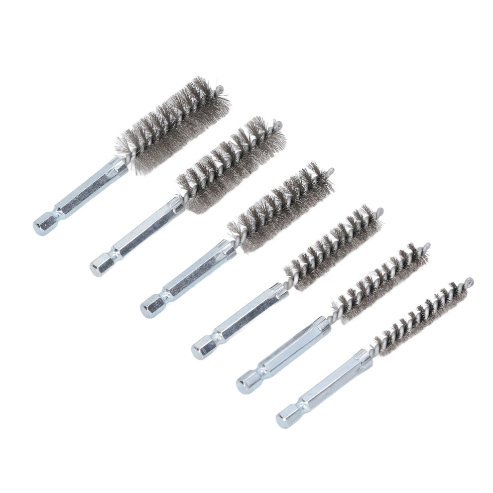 Bore Brush For Power Drill, Stainless Steel Wire Brush With 1/4In Hex Shank, Rust Proof Twisted Wire Cleaning Tool For Pipes And Tubes, Durable 9128293341912