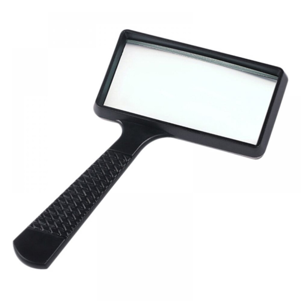3X Magnification Handheld Magnifier, Scratch Resistant Glass Lens Rectangular Reading Magnifier for Seniors and Low Vision, Large Vision Field with