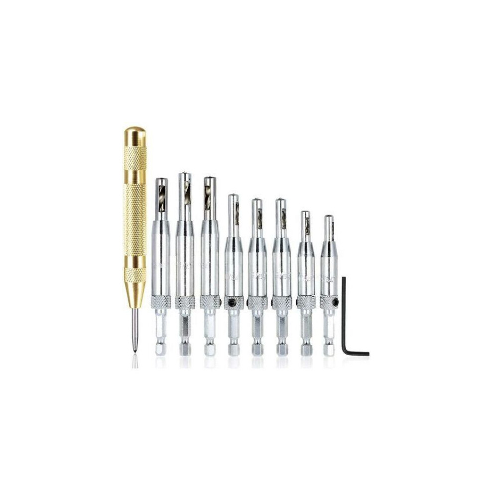 Hexagon Drill Locating, Shaped Drilling Kit For Accurate Positioning In Woodworking, Self Centering Hinge Drill Bit Set, Door Window Hinge Perforator, 9441426385691