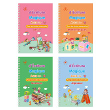 Magic Copybook, Grooved Handwriting Practice Book, Reusable Magic Calligraphy Copybooks for Kids, Preschool and Kindergarten Children (French)