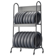 Adjustable Garage Tire Storage Rack 80KG Capacity Motorcycle Tire Stand with Wheels for Workshop
