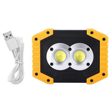 (As show, One size) Portable Multi-Function COB LED USB Camping Lamp Power Bank Torch with Handle Bracket