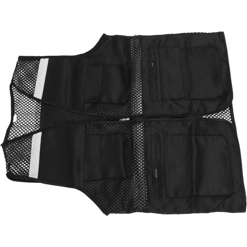 Breathable Reflective Work Vest with Clear Reflection Pocket and Zipper Front 2