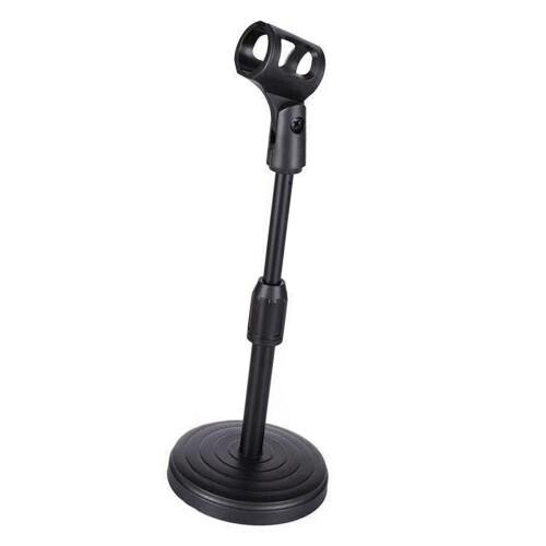 Support de micro de bureau télescopique avec base en métal