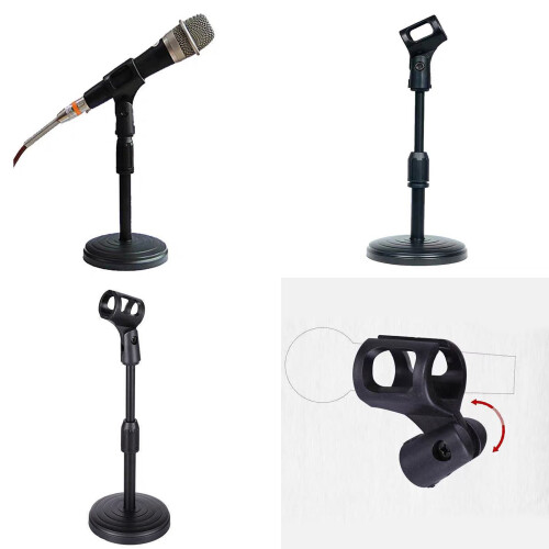 Support de micro de bureau télescopique avec base en métal 1