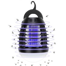 (As show, One size) Two in one LED Purple Light Strong Mosquito lamp no Pollution no Damage Wild Outdoor Furni