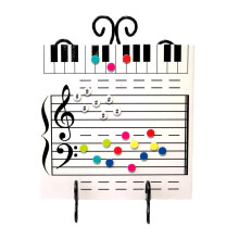 Music notation board for teaching and practicing, for students, children, musicians, erasable, dryerase, music staff, whiteboard Ref: 5536