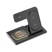Charging Station 3in1 Stand For iPhone 16 15 14 Apple Watch Series And Earphones Black