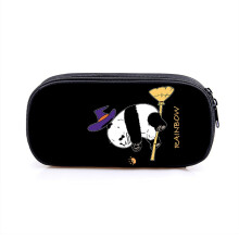 1 x Panda cute pencil case, large capacity pencil case, large capacity stationery pouch, pen case large (black)