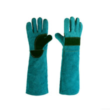 Double Layer Leather for Pet Gloves Anti Scratch And Anti Bite Protection Gloves Green 45cm