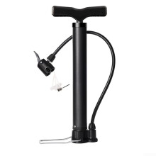Bicycle Floor Pump With Pressure Gauge, 130 PSI Pressure Aluminum Pedal Pump For Presta Schrader Dunlop Valves