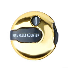 Counter with OneTouch Reset Handheld Plastic Golf Score Counter, ClipOn Accessory, Up To 12 Shots, Golden
