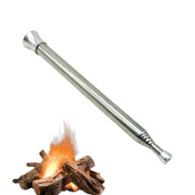 Fire Blow Stick Stainless Steel Outdoor Fire Blower Telescopic Fireplace Bellows With 6 Sections For Starting Fire
