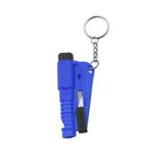 3 In 1 Car Hammer Keychain Emergency Glass Breaking Tool Window Breaker Car Safety Hammer Blue 1 Piece