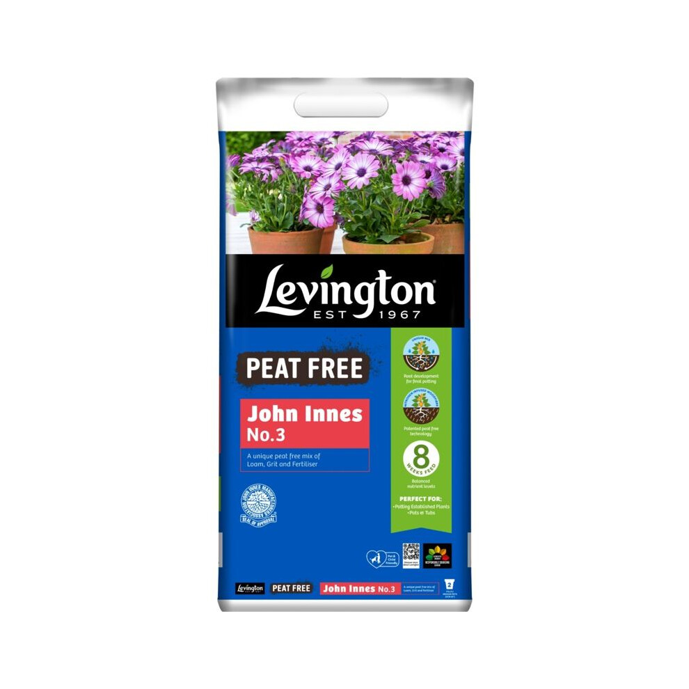 Levington 10L John Innes No 3 Compost Peat Free Repotting Mature Plant