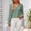 Grüne Spitzendeck-Bluse mit V-Ausschnitt, casual Passform, Polyester, S-XL 4