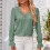 Grüne Spitzendeck-Bluse mit V-Ausschnitt, casual Passform, Polyester, S-XL 6