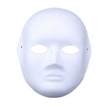 White Mask DIY Plain Full Face Painting Masks Elastic Band Painting Tool Opera Lessons Student Boys Nursery White 22 x 18 cm 22 x 18 cm White