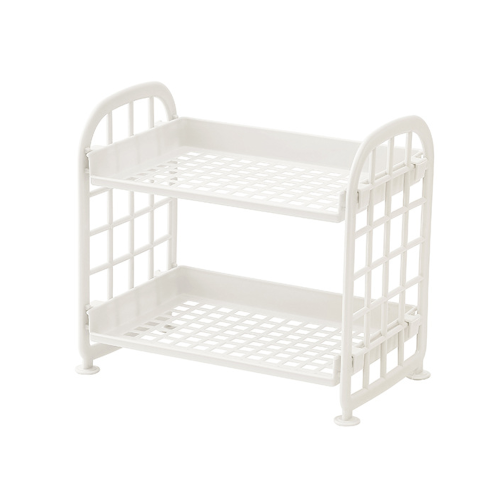 Elegant Table Shelf Organizer For Your Cosmetics, Adjustable Plastic Storage Rack With Solid Colors For Any Room