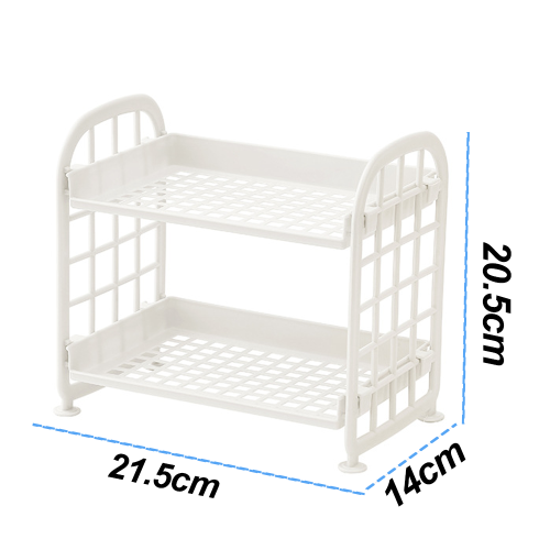 Elegant Table Shelf Organizer For Your Cosmetics, Adjustable Plastic Storage Rack With Solid Colors For Any Room 1