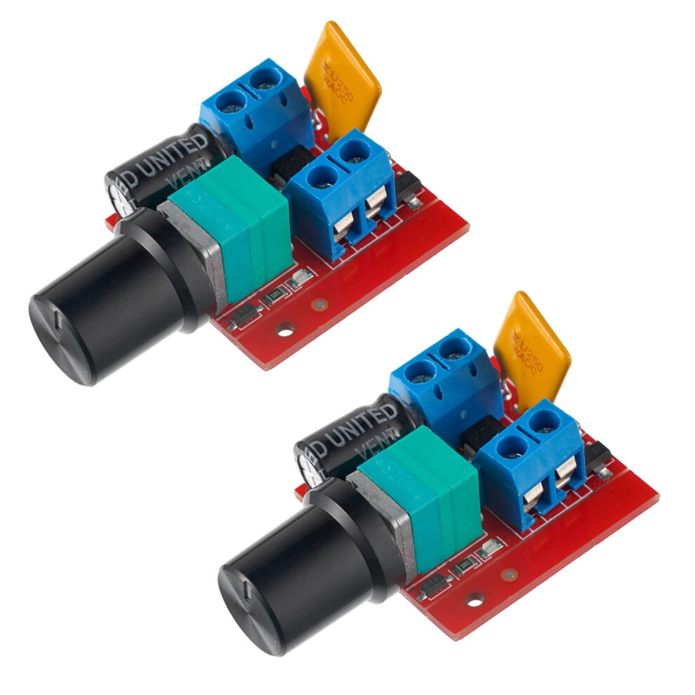 Mini Dc Motor Speed Controller Pwm Small Led Dimmer 5A 90W 3V 6V 12V 24V 35V Speed Switch (Pack Of 2) 9365049842136