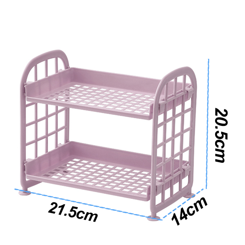 Multi-functional Organizer, Double Layer Design With Hollow Breathable Structure, Adjustable Storage Rack For Cosmetics Stationery Home Office Kitchen 1