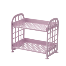 Multi-functional Organizer, Double Layer Design With Hollow Breathable Structure, Adjustable Storage Rack For Cosmetics Stationery Home Office Kitchen